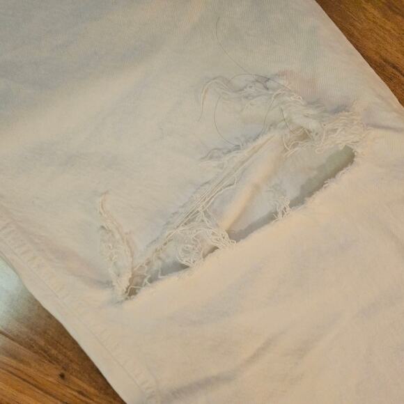 Abercrombie&Fitch NWT 36/22R White 90's Straight Ultra High Rise DistressedPants - Picture 9 of 13